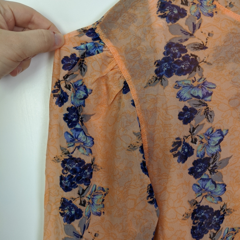 Free People Amber Orange Floral Top NWT - Picture 6 of 11
